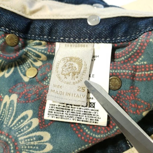 NWT Diesel CHERONE BOOT CUT Belt Strap Jeans 25 - Picture 7 of 8